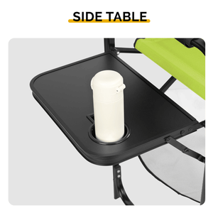 Sedia da regista alta 26 pollici con poggiapiedi, sedia pieghevole portatile da campeggio con portabicchieri e tavolino laterale contenitore - Product Image 6