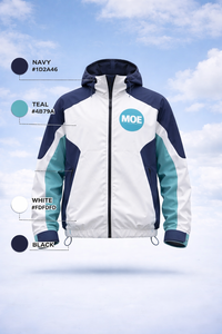 Ensemble de survêtement coupe-vent personnalisé pour homme : veste à capuche zippée en nylon et pantalon de jogging - Product Image 5