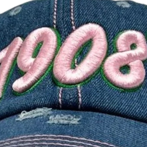 1908 Distressed Denim <b>Hat</b> Blue Embroidered Letter Baseball <b>Cap</b> Washed Vintage Style Adjustable Cotton Headwear Casual Fashion - Product Image 6