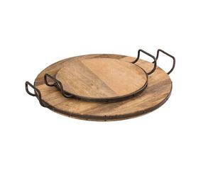 Plateau de service en bois écologique de qualité supérieure avec poignée en métal et ensemble de sous-verres, couleur personnalisable, élégant, durable, fait à la main, pour un usage domestique - Product Image 3