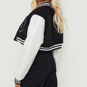 เสื้อแจ็คเก็ตวาร์ซิตี้สไตล์ยุโรปสำหรับผู้หญิง แฟชั่นทันสมัย ผ้าฝ้ายเนื้อนุ่ม ระบายอากาศได้ดี ซิป คอตั้ง แขนยาว สีพื้น - Product Image 4