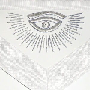 Delantales Masónicos Personalizados de Tela Bordada a Mano, Resistentes, Plateados y Azules, con Logotipo Personalizado en Venta - Product Image 6