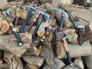 Wholesale Price High Carbon Steel <b>Viking</b> <b>Axes</b> with Custom Engraving and Leather Sheath Ready Stock Hatchet <b>Viking</b> <b>Axes</b> Hammer - Product Image 4