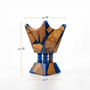 Brûleur d'encens FAIZA CRAFT écologique en bois de santal et d'acacia avec résine époxy pour aromathérapie aromatique - Product Image 2