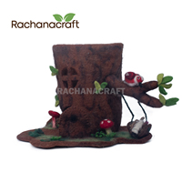 Arbre en feutre de laine de couleur marron pour intérieur et extérieur Décorations pour la maison Thème forêt feutré Montessori Décoration douce et artisanat de cadeaux
