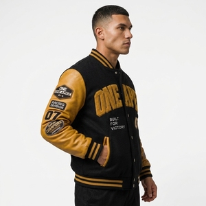 Premium Black Gold <b>Racing</b> <b>Jacket</b> Custom Letterman <b>Jacket</b> Motorsport Streetwear Bomber <b>Jacket</b> - Product Image 2