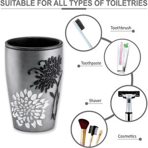 Set di Accessori Bagno Moderni e Classici 4 Pezzi, Design Unico: Dispenser Sapone, Bicchiere, Porta Spazzolino, Portasapone per il Bagno di Casa - Product Image 6