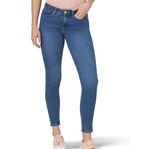 กางเกงยีนส์เอวกลางสำหรับผู้หญิง ขายดี ผ้าฝ้าย 100% ระบายอากาศ แห้งเร็ว คุณภาพสูง ขายส่ง - Product Image 1