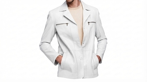 Men's <b>Leather</b> Coat Fashion <b>Blazer</b> <b>Jacket</b> with Pockets Wholesale Factory Direct - Product Image 1
