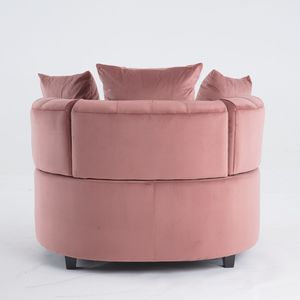 Poltrona Classica a Botte A&A Furniture, Moderna Poltrona Relax Rosa per Soggiorno - Product Image 6