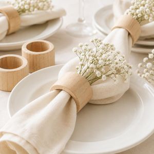 Porte-serviettes en bois sculpté, fait main, écologique, durable, design moderne pour la cuisine, le restaurant, les fêtes, la maison, la table - Product Image 2