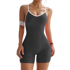 Combinaison moulante côtelée sans couture pour femme, tricotée, thermique, respirante, taille haute, sexy, pour soirée, club, streetwear - Product Image 1