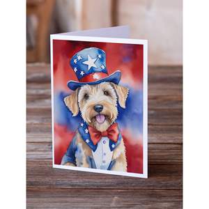 Whimsical A7 tamaño 5x7 tarjetas de notas en blanco Wheaten Terrier patriótico tarjeta de felicitación americana paquete 8 incluye sobres - Product Image 2