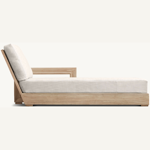 Tumbona de madera de teca para descansar con cojines suaves y cómodos, apta para uso en exteriores y resistente a la putrefacción. - Product Image 4