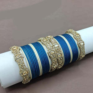 Crystal Stone Fancy <b>Bangles</b> <b>Set</b> for Wedding and Festive Wear - Product Image 3