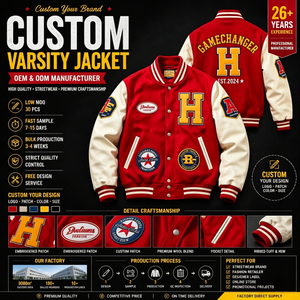 Custom Men Winter Streetwear Varsity Jacket Premium Embroidered Letterman Oem Odm Personalized 100% Wool Worsted Front Logo - Product Image 5