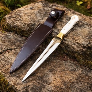 Handmade Yakut <b>Knife</b> With <b>Bone</b> <b>Handle</b> And Brass Guard Stainless Steel Spear Point Blade For Outdoor Use - Product Image 6