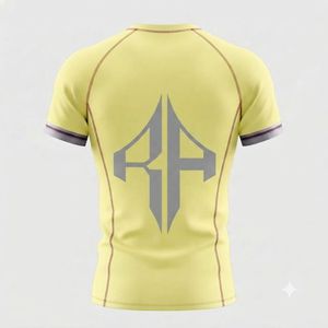 Camiseta de Compresión para Hombre, para Artes Marciales Mixtas (MMA), Transpirable, de Secado Rápido, Material Spandex/Poliéster, Color Amarillo, por RIVIAN ATLANTIC - Product Image 3