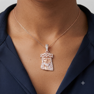 925 Silver Natural Diamond Religious Bling Hip Hop Custom Unisex Rapper's Iced Jesus Face Head Christ Necklace Fine <b>Pendants</b> - Product Image 1