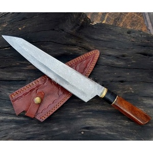 Cuchillo de Chef Personalizado Hecho a Mano Jexmoo con Hoja de Acero al Carbono de 8 Pulgadas, Mango de Madera y Funda de Cuero - Regalo para Chef - Product Image 5