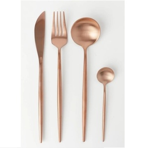 Superior Quality Golden Finishing Flatware Knife Spoon <b>Fork</b> and Spreader Set Kitchenware Catering Use Metal Cutlery - Product Image 2