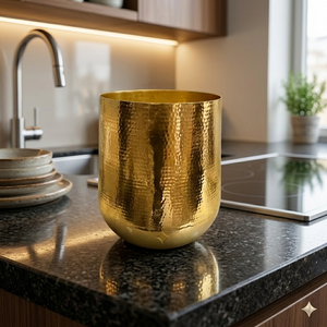 Bronze Finished Metal Vases Hammered Decorative <b>Table</b> Centerpiece Home Living Room Wedding Party Decoration - Product Image 3