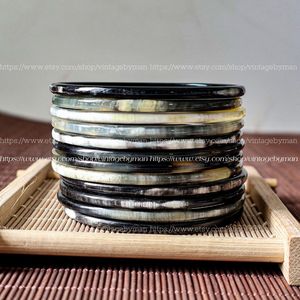 Horn <b>Bangles</b> Top Designer Round Design Buffalo Horn Bracelets Handmade Wholesale Jewelry - Product Image 3