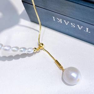 Collier en perles d'eau douce en forme de Y pour femmes avec un design de perles de millet, recommandation de bijoux de niche - Product Image 2