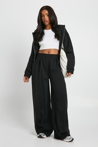 Pantalon de jogging noir pour femme, taille haute, coupe large et droite, avec cordon de serrage, décontracté, ample, pour le loisir, vente en gros - Product Image 5