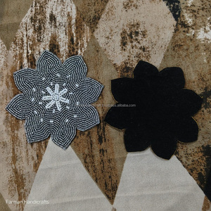 High Quality New Design Embroidery <b>Beaded</b> <b>Coasters</b> Modern Style Customizable Color Logo Handmade Farman Handicraft Wholesale - Product Image 3