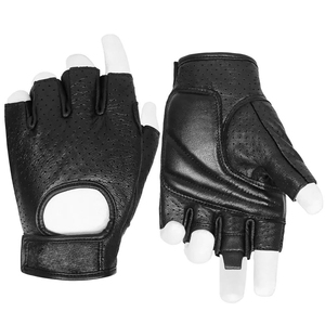 Guantes de Gimnasio ANAX SPORTS Antideslizantes para Adultos, Profesionales, de Cuero, con Cierre de Gancho y Bucle, Medios Dedos, Transpirables - Product Image 2