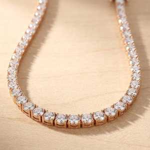 Luxury 10K 14K 18K Solid <b>Gold</b> <b>Tennis</b> <b>Necklace</b> Color E Clarity VVS Round Cut Lab Created Diamond <b>Tennis</b> <b>Necklace</b> Fine Jewelry - Product Image 2