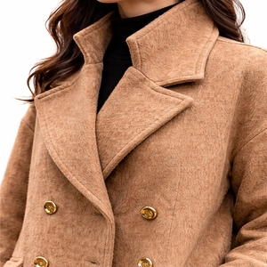 Abrigo Corto Informal de Mezcla de Algodón para Mujer, Otoño, Elegante, Holgado, Premium, Ecológico, Grueso, Cálido, Cómodo y Estiloso - Product Image 5