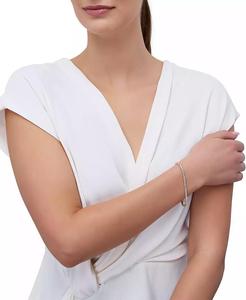 Bracciale Tennis zaffiro bianco creato (8-1/8 ct. T. w.) in oro giallo 14k su argento Sterling | Macacy's - Product Image 2