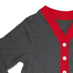 Cardigan décontracté d'hiver pour sororités, avec logo grec blanc et lettres pleine couleur, appliqué sur le devant, en laine acrylique, cardigans tendance - Product Image 6