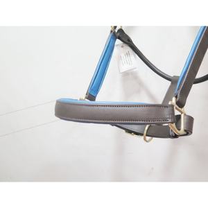 Licou de cheval en cuir indien en laiton massif avec accessoire de rembourrage coloré - Product Image 3