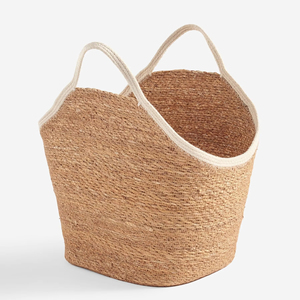 Panier de rangement simple en jonc de mer neutre, fait main, écologique, vente en gros, fabriqué au Vietnam - Product Image 1