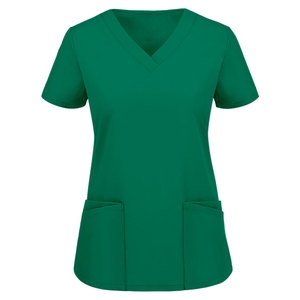 Ensemble de blouses médicales pour femmes, col en V, manches courtes, uniforme d'infirmière, haut et pantalon, vêtements de travail d'hôpital, tissu doux et respirant, vente en gros - Product Image 4