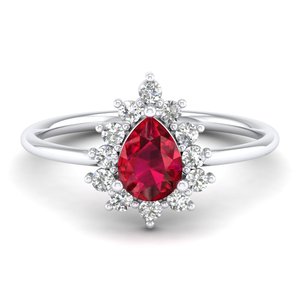 REYES – bague en argent Sterling 925 pour femmes, Design classique, coupe poire, 0,75 ct, pierre précieuse rubis, bagues de fiançailles, bijoux fins - Product Image 5