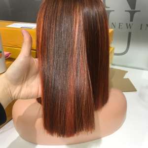 Article chaud perruque de cheveux vierges 10 ''Ombre Orange 10 à 30 pouces cheveux humains cheveux soyeux, 100% cheveux humains vietnamiens, extension de cheveux - Product Image 6