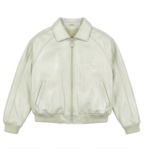 Arrival Unisex Design Color Block Men Genuine Leather <b>Jacket</b> Custom High Quality Winter Stand Collar Breathable Windproof - Product Image 3