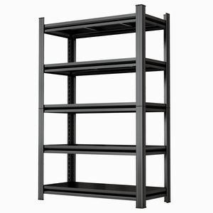 5 Tier <b>Adjustable</b> Metal Storage Shelves 2200LBS Capacity Black Garage <b>Shelving</b> <b>Unit</b> Requires Assembly - Product Image 1