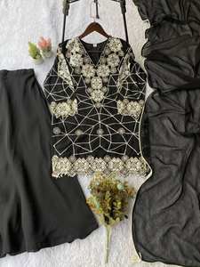 Nouvelle arrivée, robe palazzo en georgette spéciale Eid avec travail de miroir, prix de gros - Product Image 5