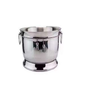 Hot Selling Black Galvanized Metal Beverage Tub with Gold Trim and Handles Modern Oval Ice <b>Bucket</b> for <b>Beer</b> Wine Drinks Party Bar - Product Image 2