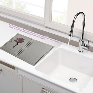 Tappetino Pieghevole in Pietra per Asciugatura Piatti, Riutilizzabile per Piano Cucina, per Piatti e Utensili, in Terra Diatomacea - Product Image 2