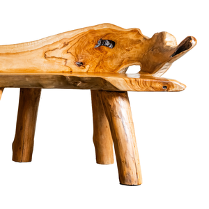 Banco de raíz de teca rústico para casa, villa o resort, muebles de patio artesanales para exteriores ARTERRA, muebles de lujo de alta gama. - Product Image 2