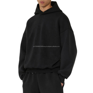 Sudadera con Capucha Corta y Cuadrada Personalizada de Felpa Francesa de Algodón Grueso de la Mejor Calidad para Hombre, Bordada, 610 g/m², Ropa de Invierno, Teñida Lisa - Product Image 2
