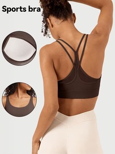Sujetador deportivo de tirantes finos para mujer, con paneles de malla transpirable, chaleco de running de alta elasticidad, top de entrenamiento, fabricante OEM - Product Image 3