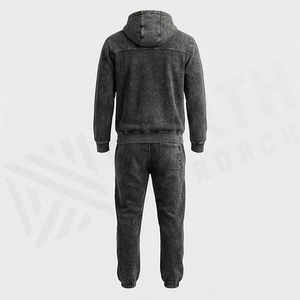 Conjuntos de Dos Piezas Unisex de Diseño Personalizado: Pantalones Jogger y Sudadera con Efecto Desgastado, Lavado Ácido y Estilo Vintage - Product Image 2