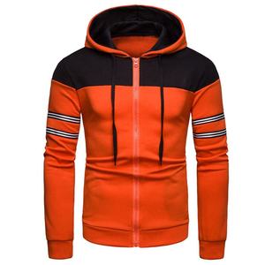 Ropa de calle personalizada de talla grande para hombre, ropa polar, Sudadera con capucha de manga larga, Patchwork, cremallera, rayas bordadas, Primavera - Product Image 6